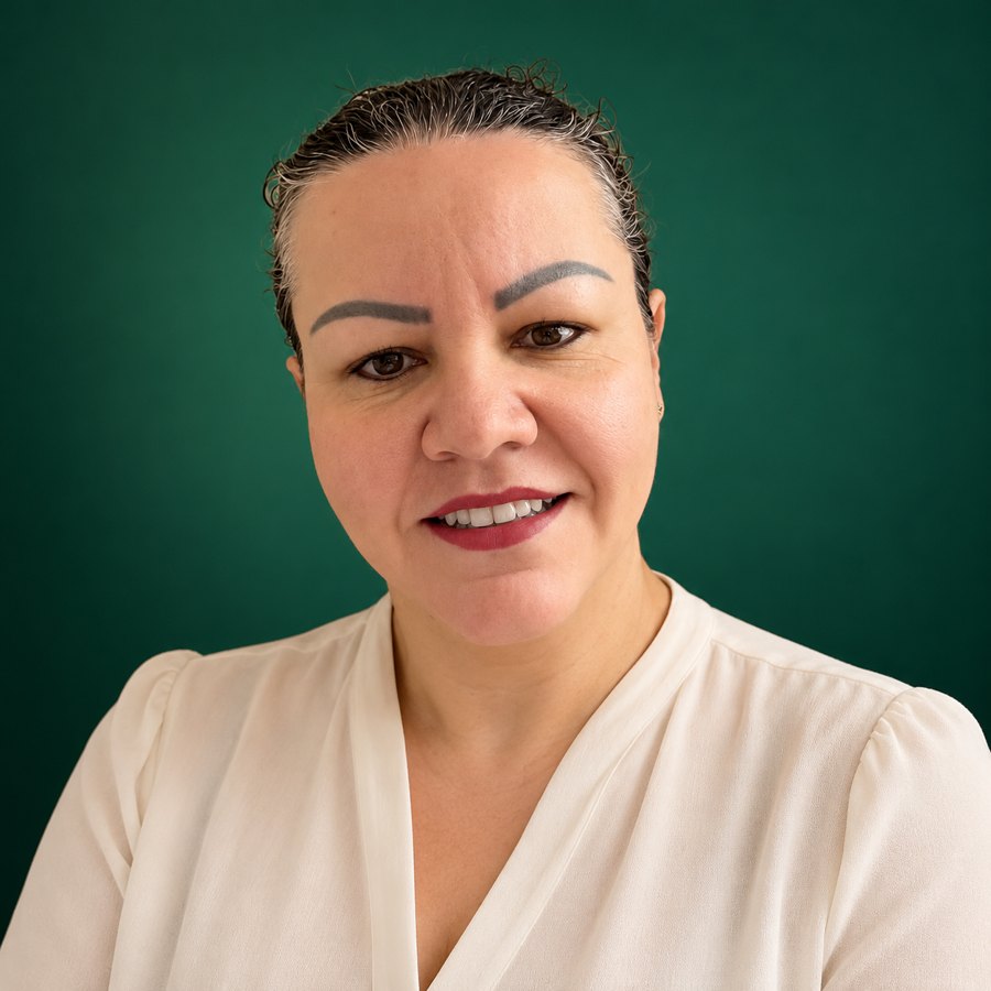 Sandra Diniz sorrindo, enfermeira